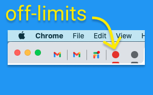 Avoid sites in my red off-limits chrome tab during working hours