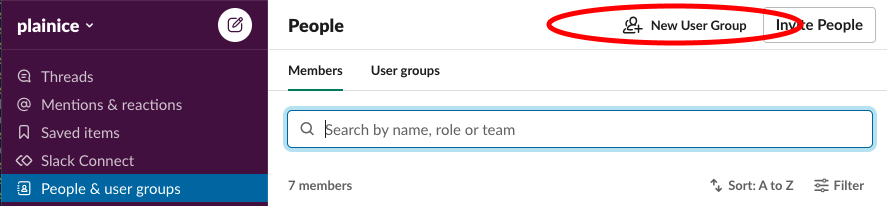 Create a new user group