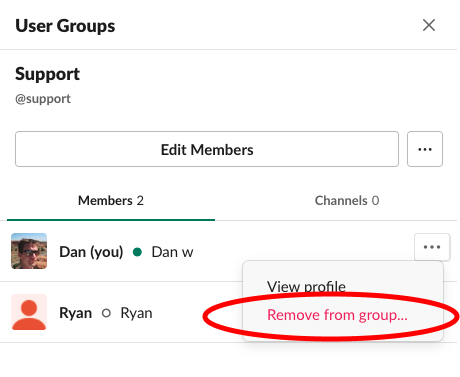 Remove users from user groups