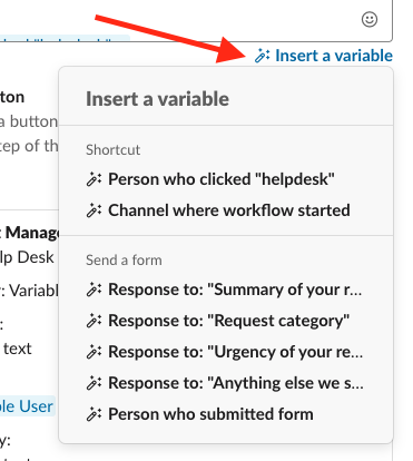 Inserting a variable